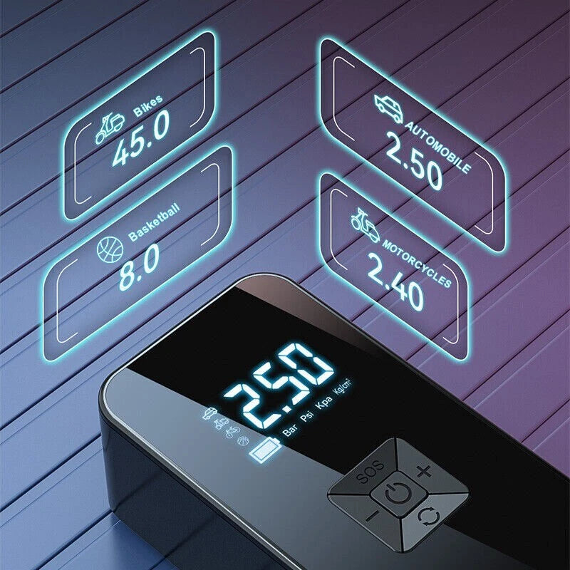 AirBolt Pro – Cordless Tyre Inflator with USB Rechargeable Battery