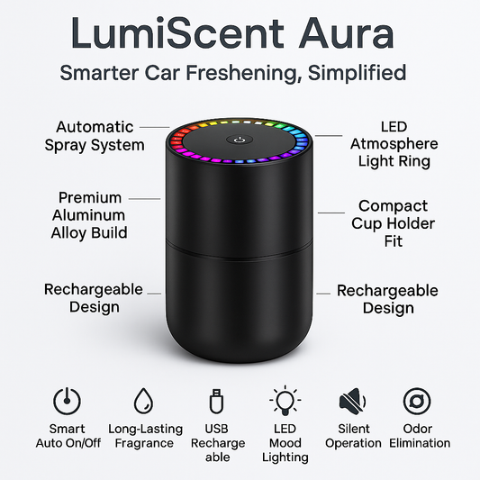 LumiScent Aura – Car Aromatherapy Diffuser & Air Freshner