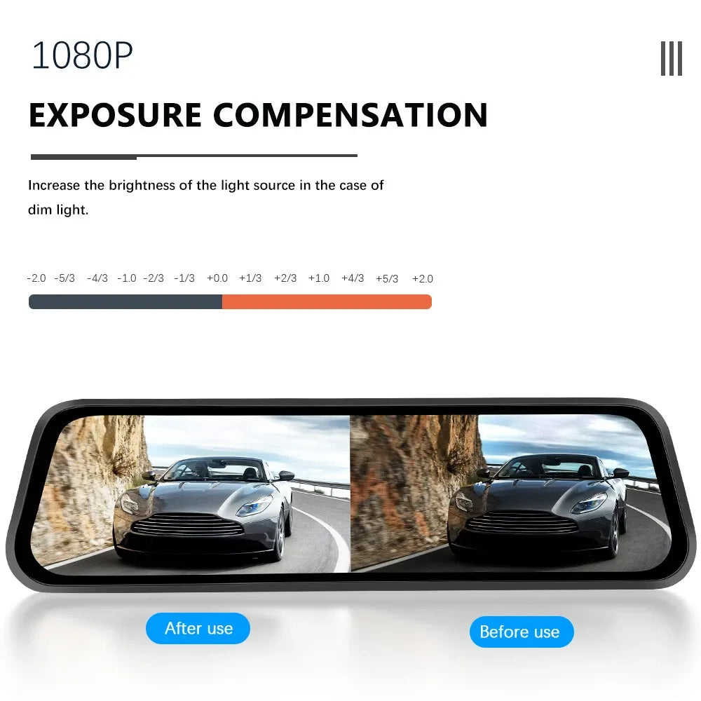 ClearDrive 9.66" Mirror Dash Cam with Dual Cameras