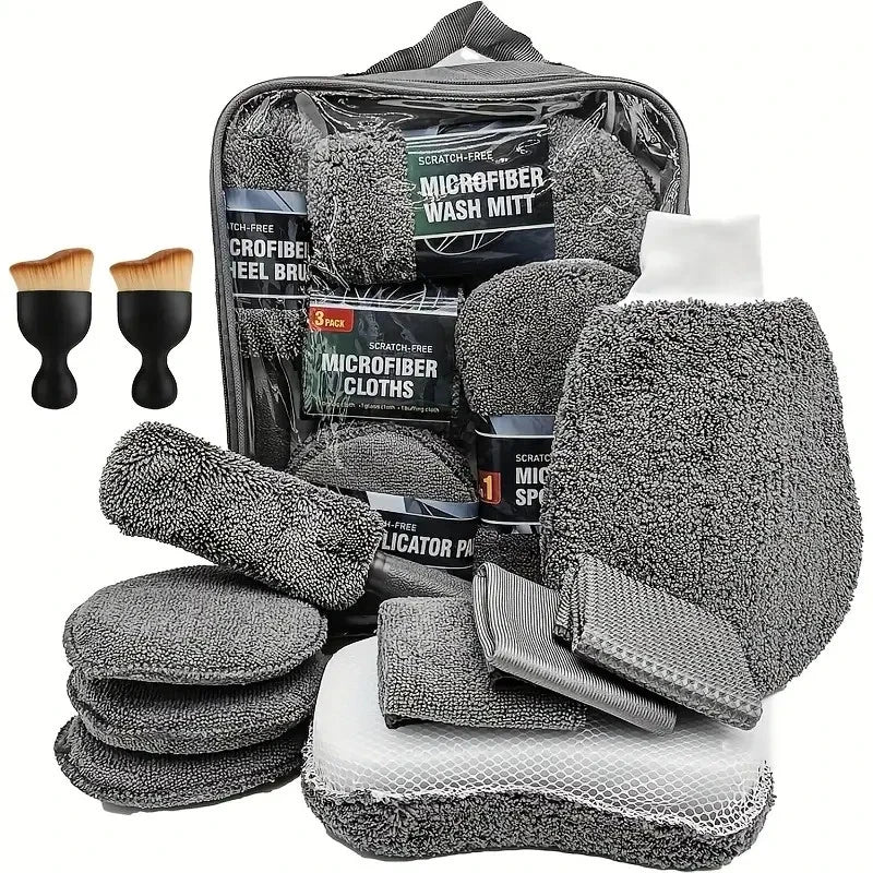 All-in-One Car Detailing Kit – Scratch-Free Microfiber Set