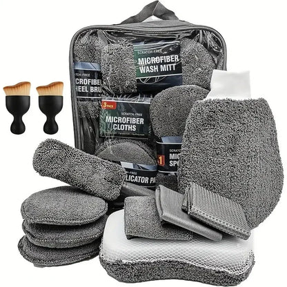 All-in-One Car Detailing Kit – Scratch-Free Microfiber Set